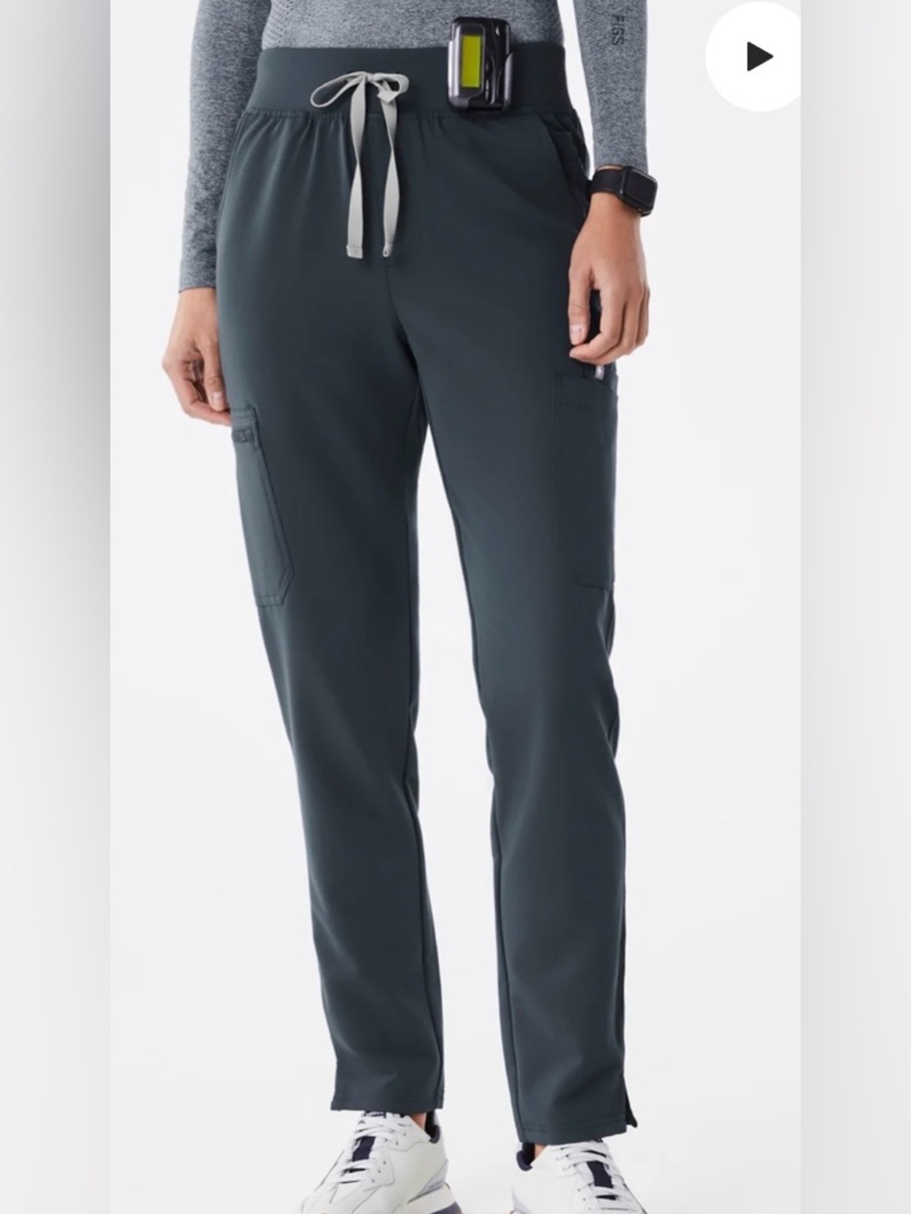 Figs High Waisted Yola Skinny Scrub Pants™ in Dark Harbor